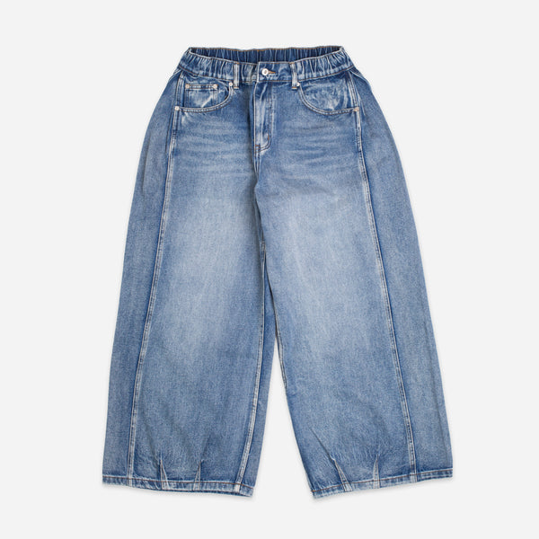 SIDE PANEL DENIM BALLOON PANTS - WASHED BLUE
