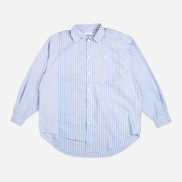 UNBALANCE PATCH BIG SHIRT - STRIPED