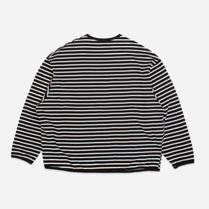 Anglan - STRIPED LONG SLEEVE TEE - BLACK -  - Alternative View 1