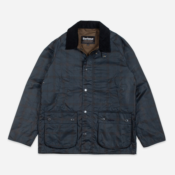 AMBLESIDE WAX TARTAN JACKET - NAVY/BLACK