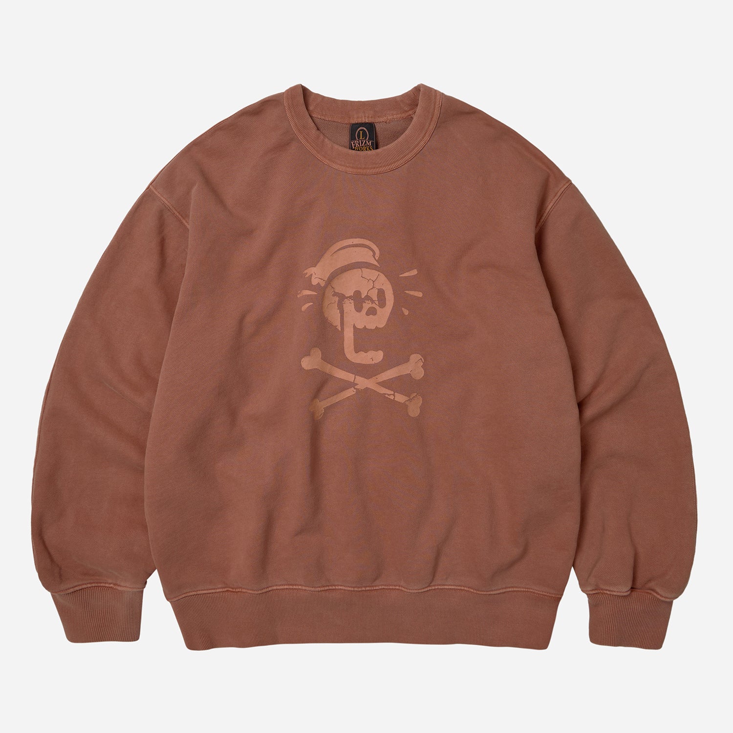 【BRICK】PIGMENT SWEATSHIRTS-IX Frizmworks BLACK FLAG PIGMENT DYEING SWEATSHIRT - BRICK