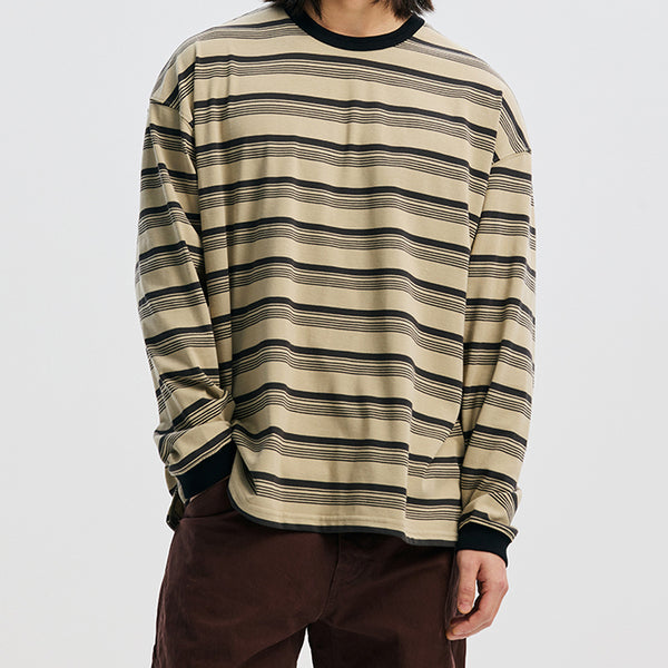 BLOCK STRIPE L/S T-SHIRT - MUD