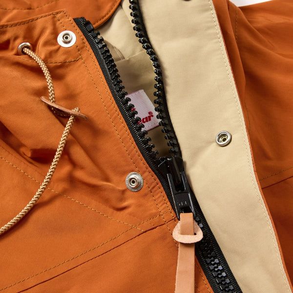 Battenwear Travel Shell Parka V.3 - Orange and Light Beige