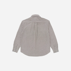 Knickerbocker - Knickerbocker ''Beefy'' Cotton Oxford Shirt - Mocha & Bone Stripe -  - Alternative View 1