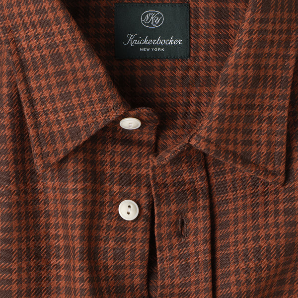Knickerbocker Brother Flannel Shirt - Brown & Red Plaid