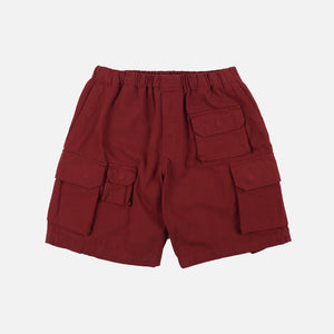 Frizmworks - CANVAS MULTI POCKET SHORTS - BURGUNDY RED -  - Main Front View
