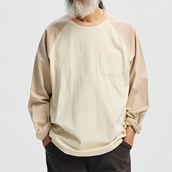 COLOUR BLOCK RAGLAN T-SHIRT - IVORY