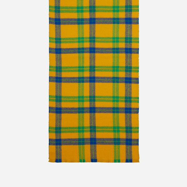 CHECKED WOOLLEN SCARF - APRICOT/GREEN