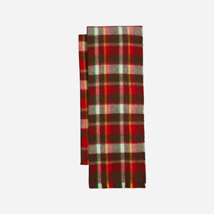 Drakes - CHECKED WOOLLEN SCARF - RED/BROWN -  - Alternative View 1