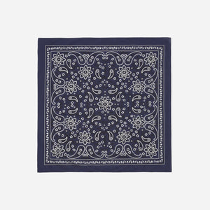 Drakes - CLASSIC PAISLEY BANDANA - NAVY -  - Main Front View