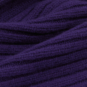Drakes - LAMBSWOOL RIBBED BEANIE - VIOLETTA -  - Alternative View 1
