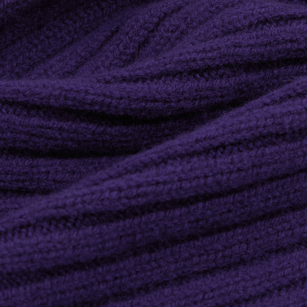 LAMBSWOOL RIBBED BEANIE - VIOLETTA