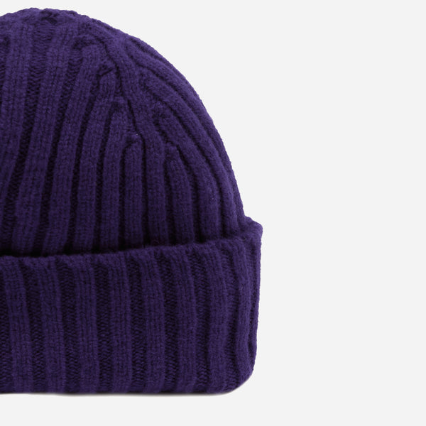 LAMBSWOOL RIBBED BEANIE - VIOLETTA