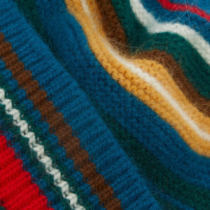 Drakes - PURL STITCH BEANIE - GREEN/BLUE MULTI -  - Alternative View 1