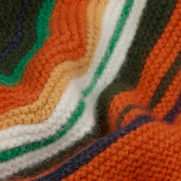 Drake's Purl Knit Striped Beanie - Yellow Multi