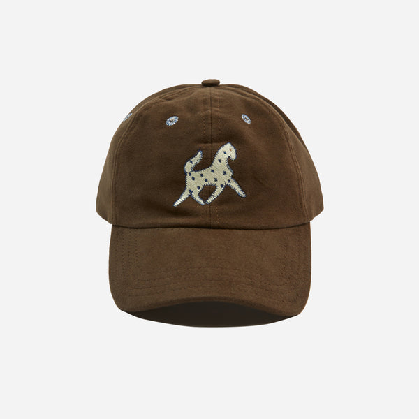 HORSE APPLIQUÉ MOLESKIN CAP - BROWN