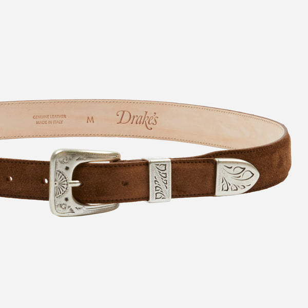 SUEDE WESTERN BELT - BROWN