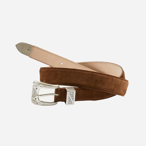 SUEDE WESTERN BELT - BROWN