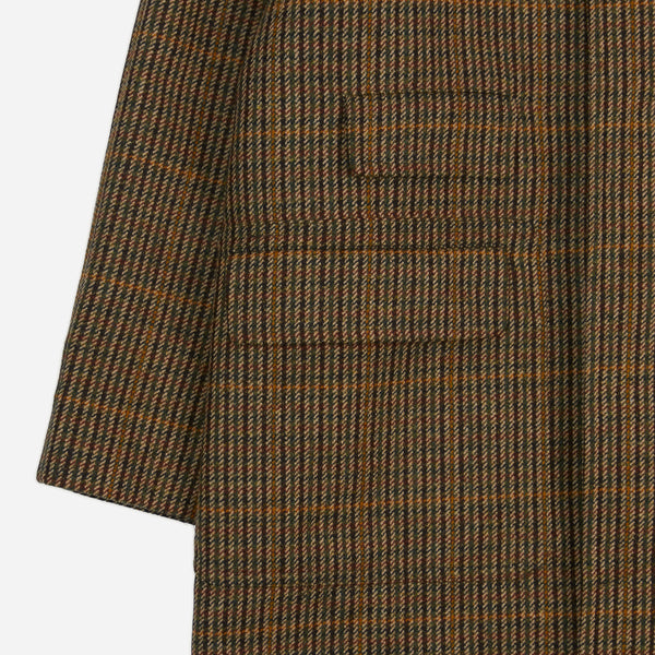 LOVAT TWEED RAGLAN OVERCOAT - BROWN