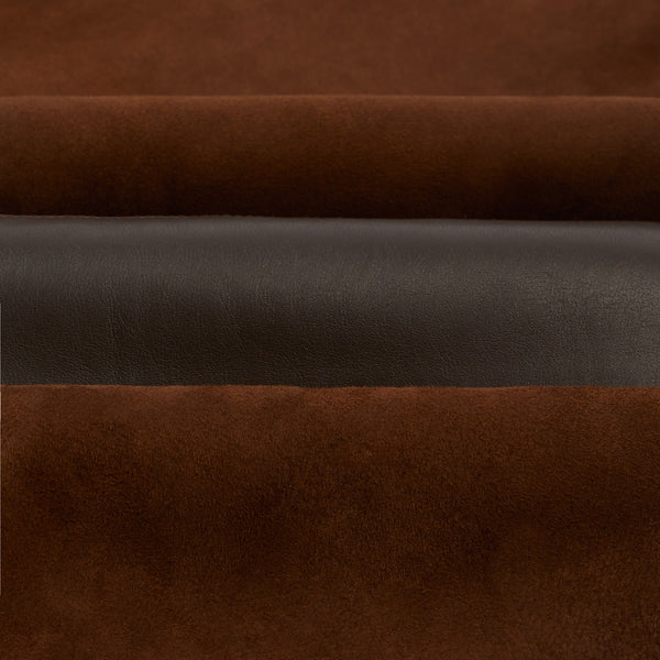 SUEDE SHEARLING VEST - RICH BROWN