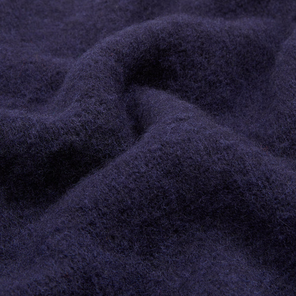 BRUSHED SHETLAND CREW KNIT SWEATER - NAVY
