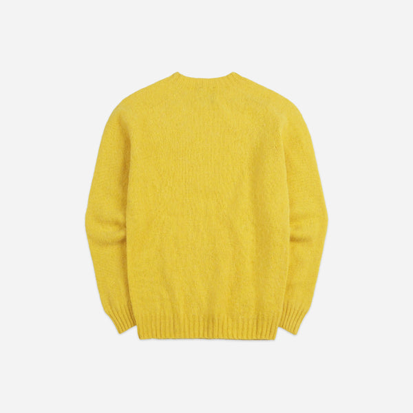 Drake's Shetland Crew Neck Jumper - Sunshine Yellow