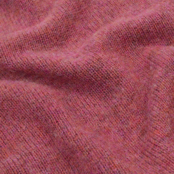 BRUSHED SHETLAND CREW KNIT SWEATER - ZINNIA PINK