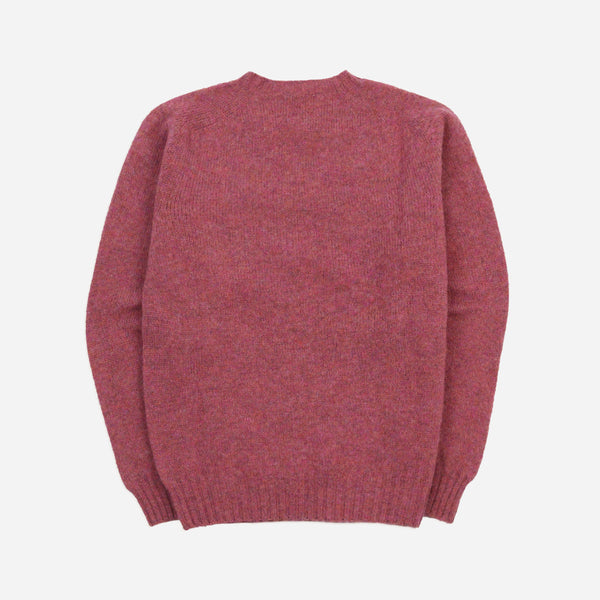 BRUSHED SHETLAND CREW KNIT SWEATER - ZINNIA PINK