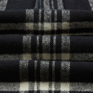 Drakes - HEAVY COTTON CHECK SHIRT - NAVY/ECRU -  - Alternative View 1