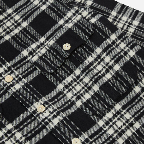 HEAVY COTTON CHECK SHIRT - NAVY/ECRU
