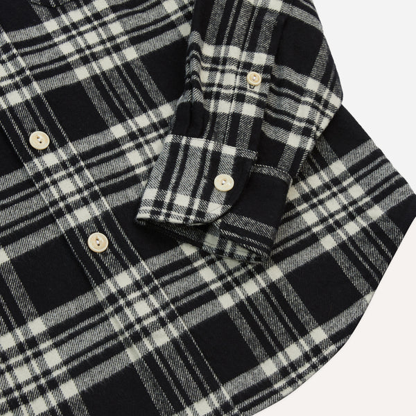 HEAVY COTTON CHECK SHIRT - NAVY/ECRU