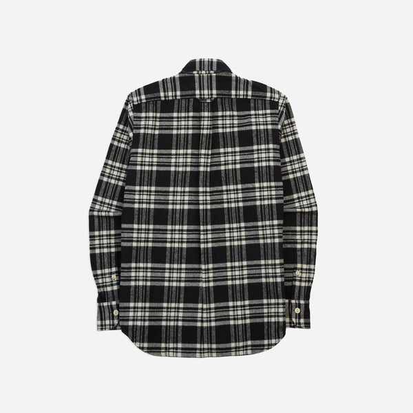 HEAVY COTTON CHECK SHIRT - NAVY/ECRU