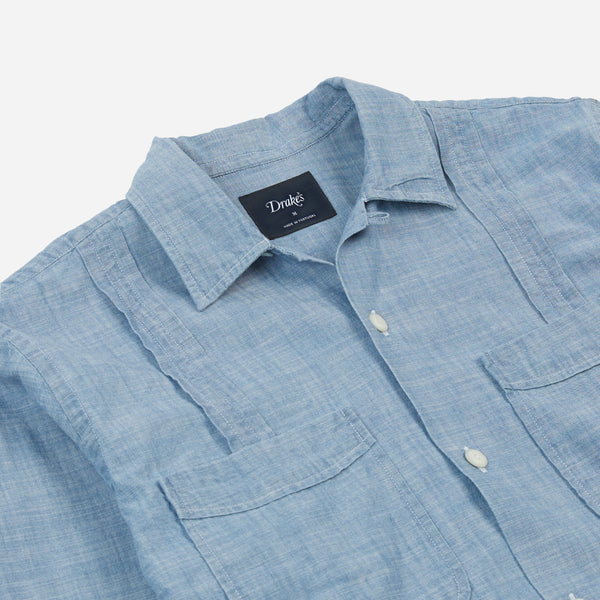CUBAN CHAMBRAY SHIRT - BLEACH WASH