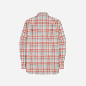 Drakes - Drake's LP Two-Pocket Check Shirt - Pink & Blue -  - Alternative View 1