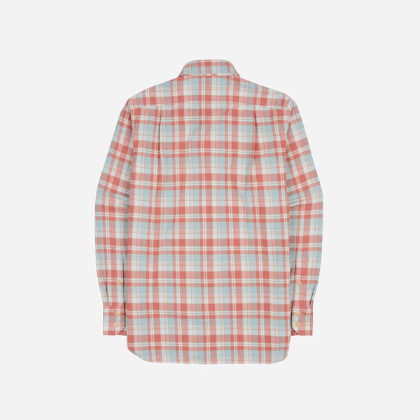 Drake's LP Two-Pocket Check Shirt - Pink & Blue