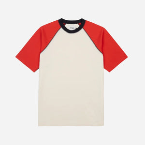 Drakes - RAGLAN HIKING T-SHIRT - ECRU/CLAY -  - Main Front View