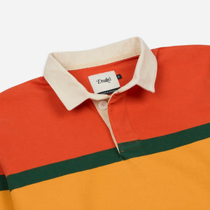 Drakes - Drake's Block Stripe Knitted Rugby - Red, Yellow & Purple -  - Alternative View 1