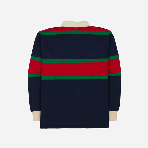 Drake's Middle Stripe Rugby - Navy, Red & Green