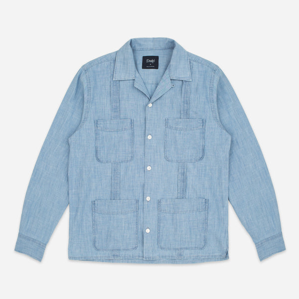 CUBAN CHAMBRAY SHIRT - BLEACH WASH