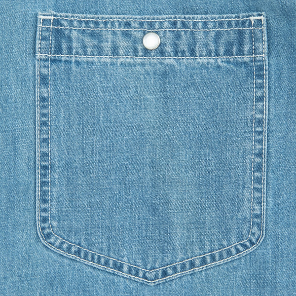 WESTERN DENIM WORK SHIRT - STONE WASH BLUE