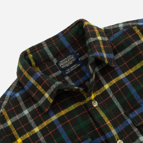 BIG POCKET FLANNEL SHIRT - PEAT/BLUE-YELLOW