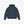 Load image into Gallery viewer, A dark navy blue pullover hoodie with a kangaroo pocket and a small circular white logo on the left sleeve cuff, displayed against a clean off-white background.
