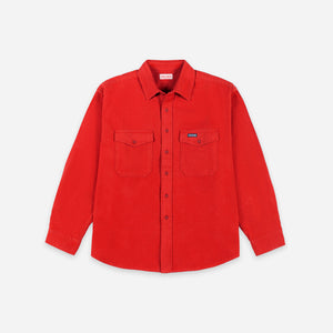 Dubbleware - Dubbleware Notched Pocket Flannel Shirt - Bright Brick -  - Main Front View