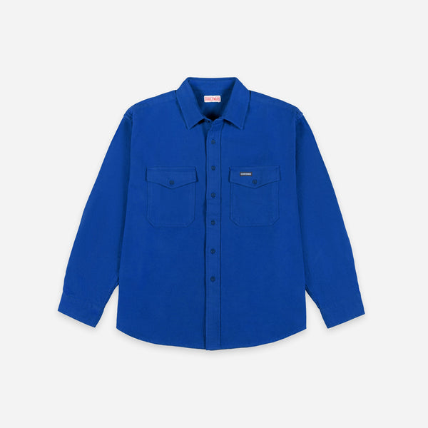 Notched Pocket Flannel Shirt - Ultra Blue