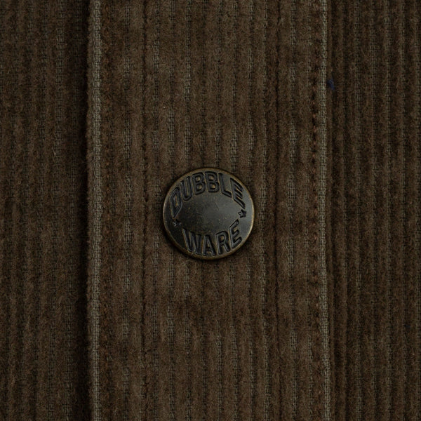 Lined Snap Overshirt - Brown Corduroy