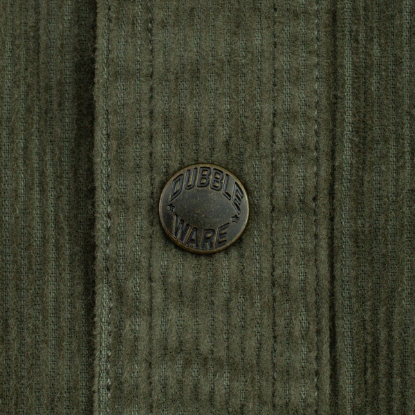 Lined Snap Overshirt - Sage Corduroy