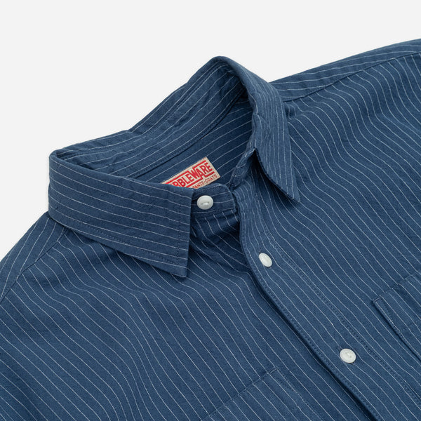 TOUGH STRIPE WORKSHIRT - DARK NAVY