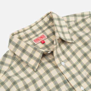 Dubbleware - HERITAGE CHECK WORKSHIRT - GREEN/BEIGE -  - Alternative View 1