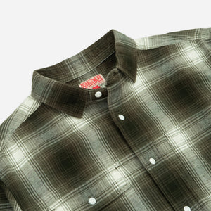 Dubbleware - HERITAGE CHECK WORKSHIRT - MOSS/GREY -  - Alternative View 1