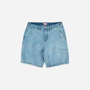 Dubbleware - PATCH POCKET DENIM SHORT - BLEACHED BLUE -  - Main Front View
